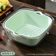 雙層洗菜盆瀝水籃子廚房雜糧加厚多功能客廳家用水果盤(pán)洗水果菜籃