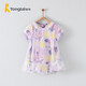 童泰夏季11月-4歲嬰兒女童短袖連衣裙T32X828N 紫色 100cm