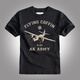 AK ARMY 夏季新款軍事復古飛虎隊B-26轟炸機印花短袖t恤男休閑圓領(lǐng)T恤衫 黑色 S