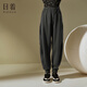 日著(zhù)原創(chuàng  )設計女裝休閑風(fēng)運動(dòng)衛褲2024春春季新款純棉針織直筒小腳褲 靜夜灰 M