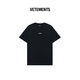 VETEMENTS【何與同款】重磅純棉100%男女士寬松短袖t恤高檔輕奢潮牌上衣 黑色 XL