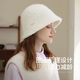 真享含羊毛帽子女秋冬季保暖帽盆帽優(yōu)雅漁夫帽時(shí)尚水桶帽P(pán)664 奶白色