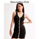 ABERCROMBIE & FITCH女裝24春秋款氣質(zhì)修身美式性感辣妹V領(lǐng)無(wú)袖連衣裙KI159-4522 黑色 XS 160/84A 標(biāo)準(zhǔn)版