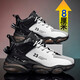 紳濤冬季內增高男鞋10cm跑步運動(dòng)鞋男士增高鞋8cm韓版休閑鞋增高板鞋 白黑8cm 39 內增高鞋