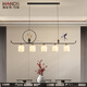 瀚帝斯新中式茶室吊燈餐廳燈禪意中國風(fēng)現代簡(jiǎn)約吧臺餐桌書(shū)房一字長(cháng)條燈 FR9902-5C