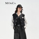 MO&Co.美式復古三醋酸混紡刺繡撞色棒球服夾克外套設計感小眾摩安珂 黑色-第2批 S 160