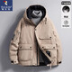 啄木鳥(niǎo)（TUCANO）羽絨服男大碼冬季極寒保暖加厚男士胖子潮加肥加大外套300斤男裝 卡其色羽絨服2357【新國標90白鴨 7XL 適合240-265斤