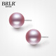 佰色傳情（BRI.R）10-11mm淡水珍珠S925銀時(shí)尚日常百搭簡(jiǎn)約禮物耳釘耳飾 紫色 10-11mm