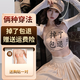 妖妮詩（Yaonishi）無肩帶內(nèi)衣防滑聚攏防下垂蹦迪不掉隱形胸罩美背胸貼婚紗專用文胸 杏色 ?(雙重防滑+聚攏） 75A /34A （提拉聚攏）