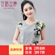艾路絲婷夏季新款短袖T恤女印花蝙蝠袖女士體恤TX3393 灰色 160/84A/M