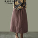 衣瑾帛社加厚保暖半身裙冬季文藝范夾棉松緊腰寬松休閑棉裙中長(cháng)款A字女裙 咖色 均碼