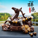 御琉宮男士汽車中控臺擺件貔貅車內(nèi)載裝飾用品高檔大氣新款小轎車上擺件 祥鹿【木紋款】+虎眼石檔位珠