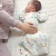 Mymini嬰兒投降式襁褓睡袋包裹巾夏季薄竹棉新生兒空調(diào)房包被抱被防驚跳 太陽(yáng)樹(shù)葉山脈經(jīng)典款 L長(zhǎng)75cm適合【14.5-20斤寶寶】
