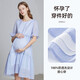 費(fèi)雪（Fisher-Price）費(fèi)雪孕婦夏裝連衣裙新款夏季孕婦裙長裙純棉裙子上衣小個(gè)子孕婦裝 藍(lán)色（蕾絲款） L【125-140斤適穿】