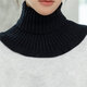 嘉仕車(chē)空調房圍脖晚上睡覺(jué)護頸脖套男女保暖針織套頭圍巾頸椎護脖假領(lǐng)子 1#黑、16*15cm