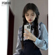 瑪嬌媚（Majiaomei）甜美學(xué)院風(fēng)少女感連衣裙女裝2025年新款小個(gè)子奶乖初戀假兩件裙子 假兩件連衣裙 S