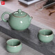 靈青坊青瓷茶壺單壺陶瓷全手工泡茶壺哥窯冰裂開(kāi)片大號西施壺一壺兩杯 哥窯梅子青一壺兩杯 270ml