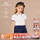 英氏（YEEHOO）女童t恤兒童短袖夏季薄款學(xué)院風(fēng)半袖polo衫女孩中大童裝夏裝新款 小帆船-白色 【棉柔透氣】 130 cm【順豐包郵&極速達】