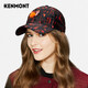 卡蒙（Kenmont）紅色硬頂印花棒球帽女秋冬青年加厚鴨舌帽韓版百搭休閑帽子2673 黑色 均碼 57.5cm