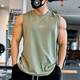 擼鐵狼運動(dòng)健身背心男夏季純棉寬松透氣無(wú)袖簡(jiǎn)約坎肩訓練跑步籃球上衣 綠色 XL