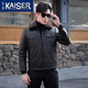 凱撒（KAISER）可脫卸貂皮內膽皮衣皮毛一體外套男短款頭層牛皮夾克水貂皮草外套 黑色 3XL (185) (適合150-165斤)