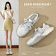 ZHR復(fù)古芭蕾德訓(xùn)鞋女2025夏季新款透氣小白鞋真牛皮休閑銀色運動鞋 銀色 38