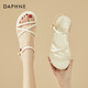 達芙妮（DAPHNE）涼鞋女夏季外穿時尚平跟百搭仙女風孕婦新款軟底氣質羅馬鞋 米白 跟高2.5cm 37 (235mm)