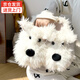 妙奕嘉毛毛棉拖鞋女西高地小狗毛拖鞋冬季毛絨棉拖情侶可愛(ài)室內居家外穿 潦草小狗棉拖鞋【白色】 38-39 【適合37-38碼腳】