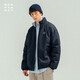 熊貓·本（ben.panda）棉衣男情侶韓版潮流戶(hù)外復古懷舊休閑立領(lǐng)春春保暖干部夾克 峽灣藍 新雪麗棉 蓋朗格 M