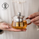 班意 公道杯 公杯分茶器 分茶勻杯茶海200ML純手工高硼硅耐熱玻璃 迷你泡茶壺（飄飄小仙子）紅柄）