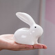 ticify兔子擺件藝術(shù)品陶瓷兔陶瓷迷你可愛(ài)小兔子擺件兔年吉祥物高 白色