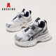 ABC KIDS兒童運(yùn)動(dòng)鞋春秋網(wǎng)面透氣時(shí)尚休閑紐扣男女童跑步鞋3150PY白藍(lán)31
