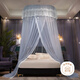 加仕高家用吊頂蚊帳圓頂落地免安裝公主風(fēng)蚊帳150*180 雅白【加密網(wǎng)眼】 清 灰