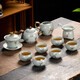 汝道（RUDAO） 汝窯功夫茶具套裝高檔整套陶瓷茶壺茶杯蓋碗家用開片復古泡茶器 汝窯描金仙鶴貴妃壺11入禮盒裝