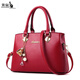 袋鼠紅色包包女新款結婚女包單肩手提包百搭斜挎包大紅色新娘婚包 酒紅