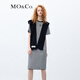 MO&Co.連帽披肩MC刺繡黑白條紋連衣裙兩件套氣質(zhì)設計感裙子女摩安珂 黑白條色-第1批 S 160