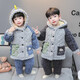 可歆寶貝兒童睡衣套裝男童冬季加絨加厚法蘭絨三層夾棉冬裝男孩寶寶家居服 口袋恐龍藍色 120碼建議5-6歲（身高110左右）