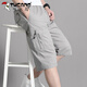 啄木鳥(niǎo)夏季男士七分褲爸爸純棉短褲中老年寬松休閑中褲薄大褲衩7分馬褲 8817淺灰色 3XL