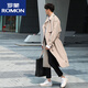 羅蒙（ROMON）風(fēng)衣韓版設計感男2025新款中長(cháng)款港風(fēng)帥氣過(guò)膝外套英倫春秋季大衣 卡其色 薄款 L