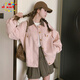 DXOT韓系休閑粉色工裝外套女秋冬2025新款甜美小個(gè)子學(xué)院風(fēng)休閑夾克女 粉色 M