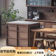 索然島臺中古風(fēng)復古骨骼線(xiàn)定制實(shí)木邊柜吧臺北美黑胡桃木儲物島臺收納 櫻桃木島臺 0.9m