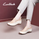 Carl Beck品牌厚底女士皮鞋2024年春秋新款女鞋坡跟鞋子女一腳蹬軟底樂(lè )福鞋 杏色拼米白 36 230mm