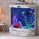 美之海送貨入戶美之海歐式雙圓形魚(yú)缸水族箱80生態(tài)1米大型中型落地家用 大理石色 120*50*138cm