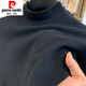 皮爾卡丹（pierre cardin）德絨打底衫男秋冬純色冬季衛衣半高領(lǐng)保暖內衣雙面絨男士長(cháng)袖t恤 黑色 XL 建議120-140斤