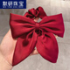 默研（MOYAN）2025網(wǎng)紅新款簡(jiǎn)約蝴蝶結大腸發(fā)圈頭飾感抓頭繩發(fā)飾頭花廠(chǎng)七夕情人 405  酒紅 B00-104