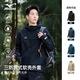 美津濃戶外軟殼衣秋季開衫夾克加絨連帽防風(fēng)登山休閑上衣 黑色 4XL