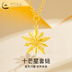 中國黃金（CHINA GOLD）足金星星吊墜女款百搭黃金十芒星項鏈套鏈節日生日禮物送女友愛(ài)人 十芒星套鏈 約2.3g