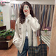 DXOT日系少年感復(fù)古穿搭外套女小個子韓系秋季休閑寬松棒球服夾克上衣 【版淺灰色外套】 M 45-55kg