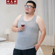 胖大潮男士背心胖子透氣加肥加大碼寬松汗衫肥佬薄款吸汗特大號運動(dòng)背心 灰色 5XL