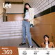 Lee【張凌赫代言】411舒適高腰小直腳藍(lán)色日常休閑女士牛仔褲潮流 淺藍(lán)色 30 (140-150斤)
